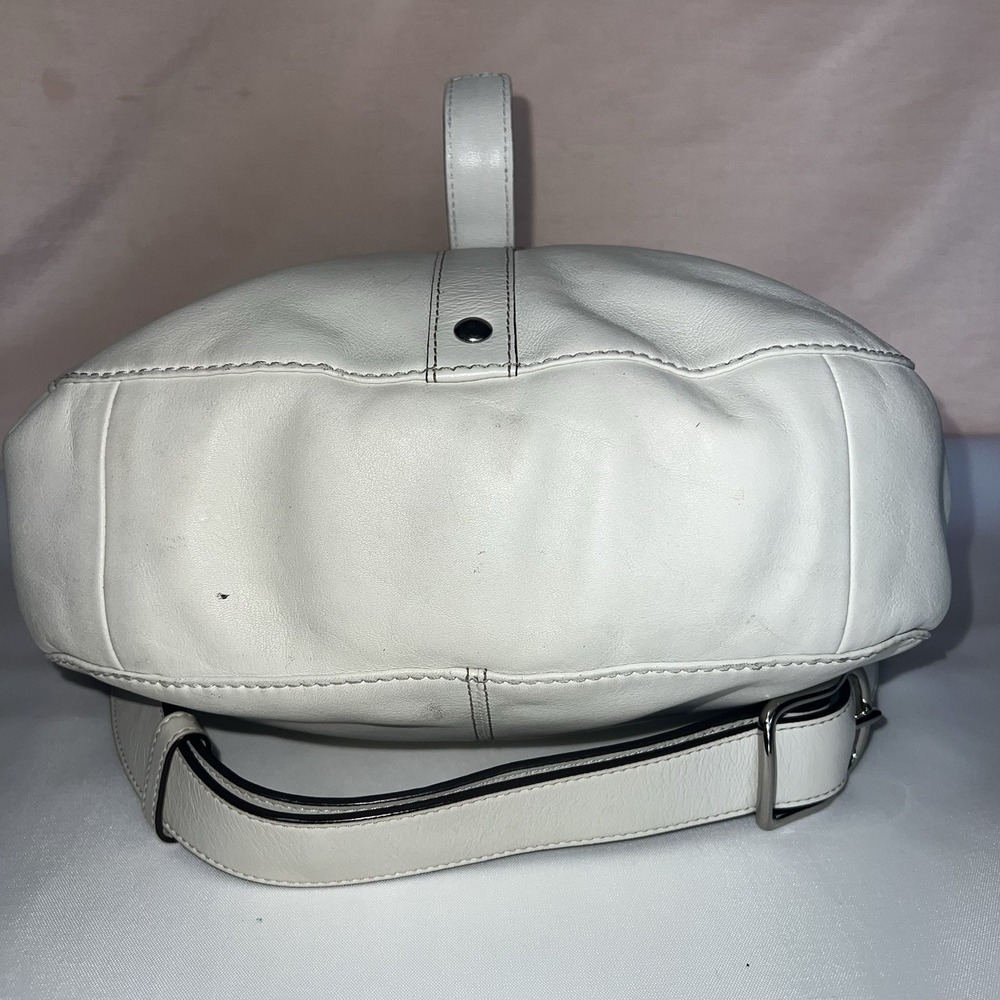 Coach White Leather Chelsea Hobo Bag Purse Dec 2009 F14018 Sky Blue Interior EUC - Picture 5 of 11